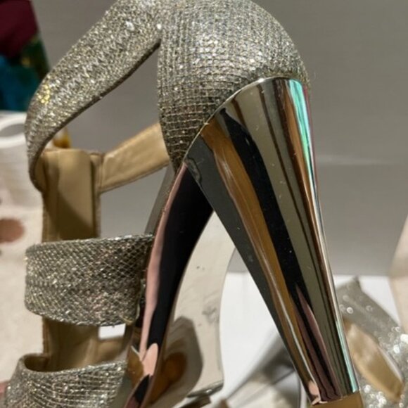 Michael Kors silvery flashy bling bling prom wedding fancy high heels*READ - Picture 10 of 11